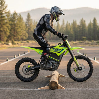 Electric Dirt Bike Log Crossing: A Beginner Method for Small Obstacles