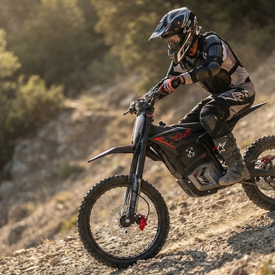 Electric Dirt Bike Steep Descent Technique: Braking and Body Control