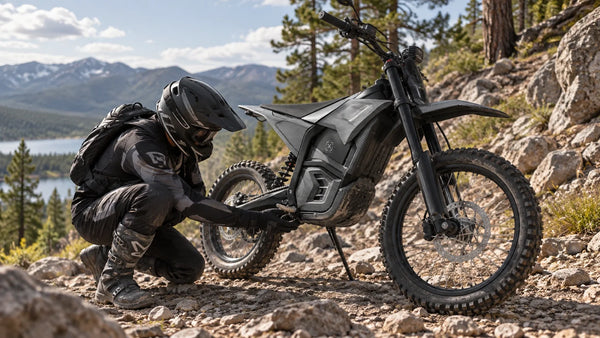 Electric Dirt Bike Skid Plate Inspection After a Rock Strike