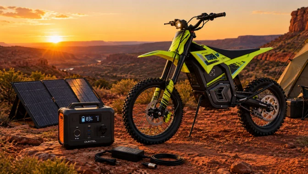 Charging an Electric Dirt Bike With a Portable Power Station or Solar: Sizes, Times and Setup